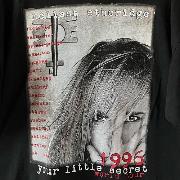 90s Melissa Etheridge Your Little Secret 1996 Tour Tee Single Stitch 25x28 XXL - Picture 4 of 8